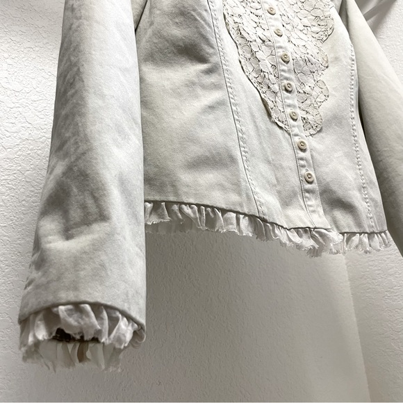 Sundance Lace Militaire Button Up Blazer Shirt in Khaki |  Sz P6 - Picture 6 of 8